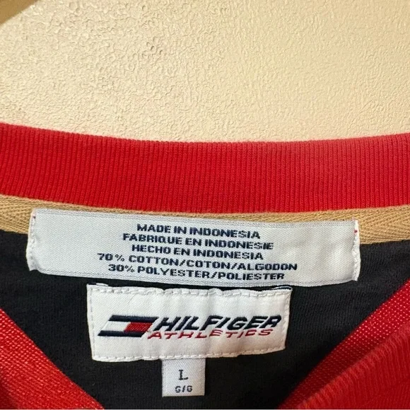 Vintage Y2K Tommy Hilfiger long sleeve shirt men’s large Red - Picture 7 of 7